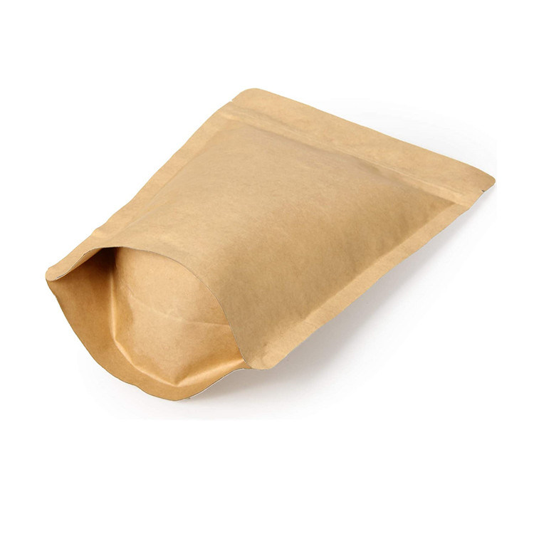 Heat Sealable Durable Bolsas De Papel Kraft Paper Stand up Bags Pouches