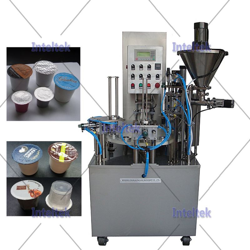 Beverage Application and Plastic Packaging Material K-Cup Filling and Sealing Machine