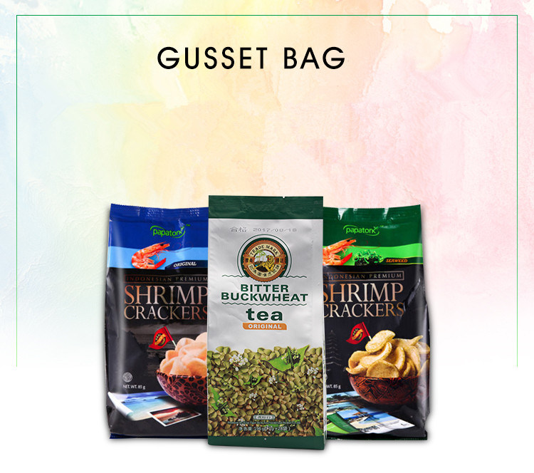 100% Compostable Food Packaging Gusset Bags with Zipper