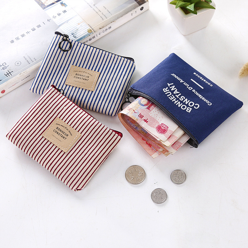 Mini Purse Pouch Canvas Bag Small Zipper Coin Purse Card Holder Wallet