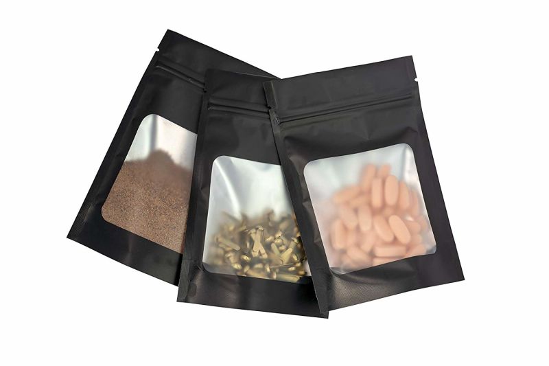 4X6 Inches Airtight Heat Resealable Smell Proof Mylar Stand up Bags with Clear Window