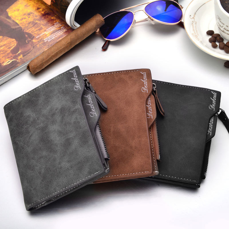 Brand Purse Men Leather Wallet Short Male