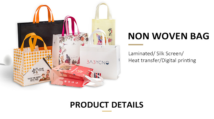 Custom Logo Non-Woven Tote Shopping Handbags Reusable Eco-Friendly Packaging Bag