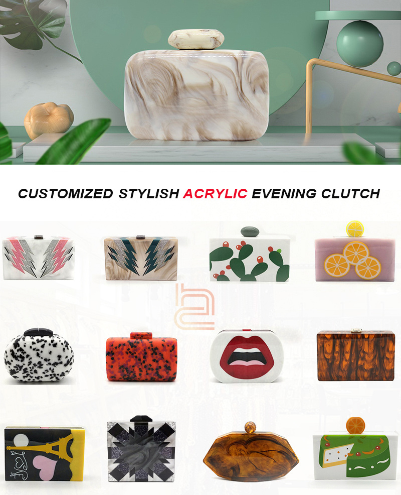 Acrylic Handbag Ladies Evening Clutch Bag Cosmetic Purse