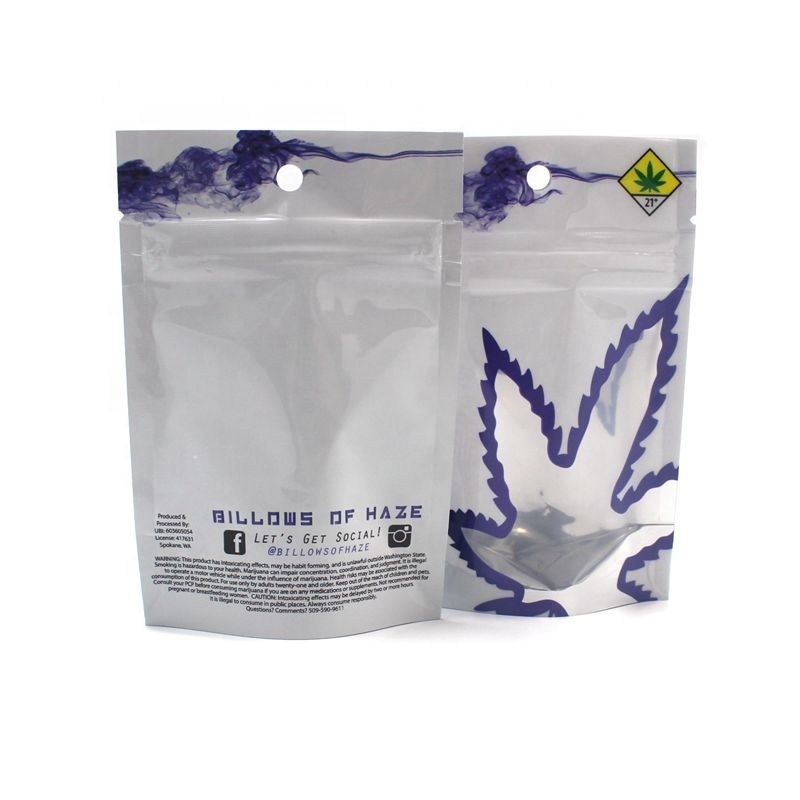 OEM Ziplock Plastic Aluminum Foil Food Packaging Bag Metallized Bottom Gusset Stand up Zipper Mylar Barrier with Weed Hemp 3.5g 7g 14G 28g Ca Cr Bags