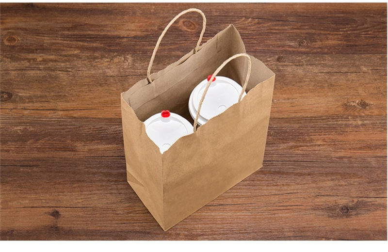 Recyclable Gift Kraft Paper Grocery Bag with Handle