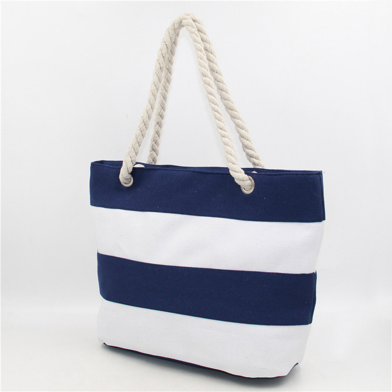 Canvas Tote Beach Bag with Zipper Top Handle Handbag Shoulder Bags