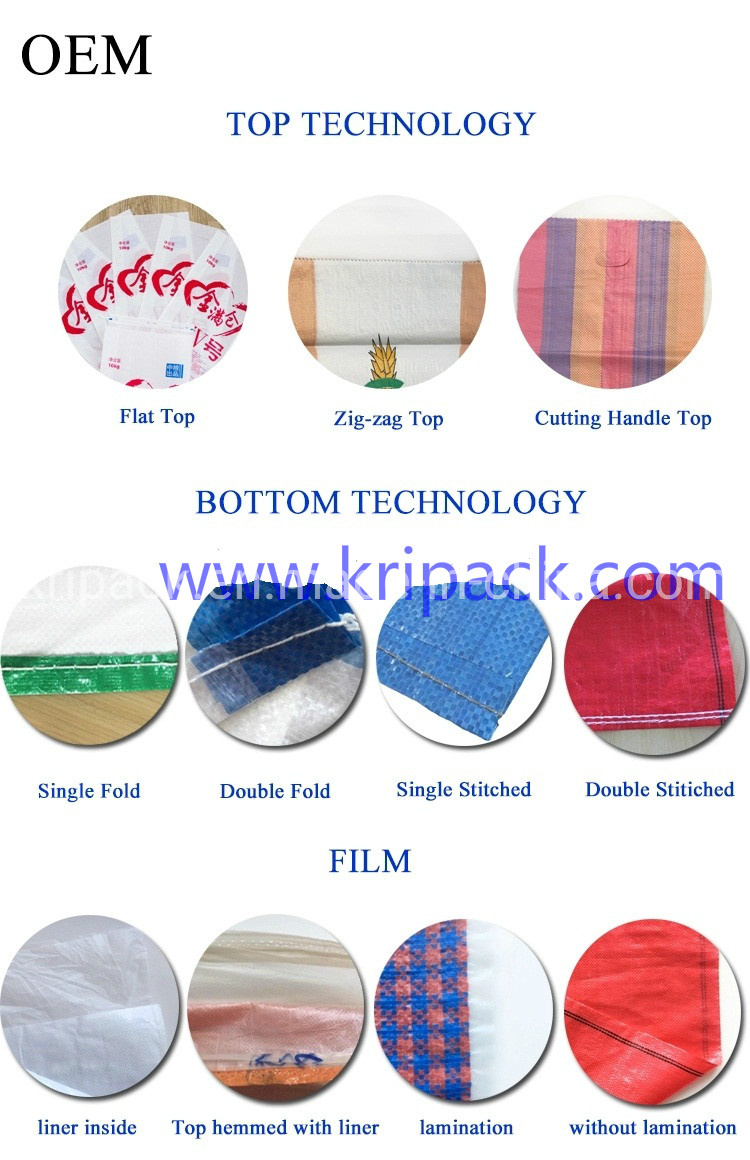 Wholesale Plastic Customized PP Woven Bags Polypropylene 50kg for Agriculture