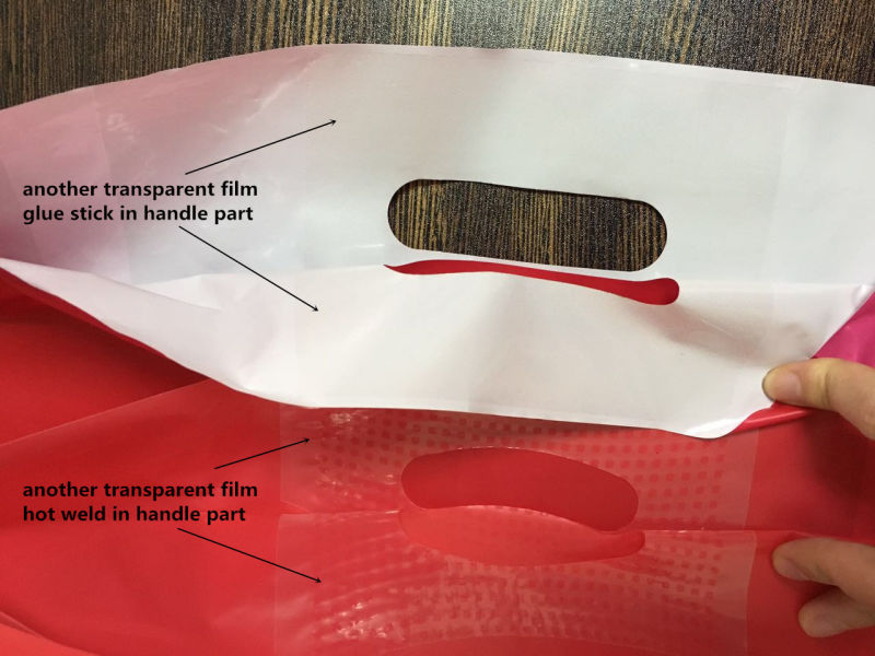 Full-Auto Inside Glue Patch Plastic Handle Carry Bag Making Machine