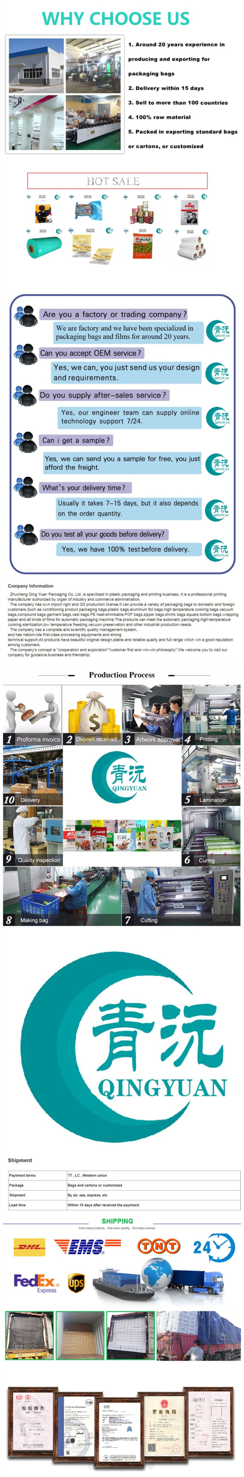Packaging Plastic Standup Pouches Packaging Printing Laminating Pouches for Food