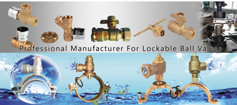 Brass Lockable Ball Valve Connect with PE Pipe and Water Meter