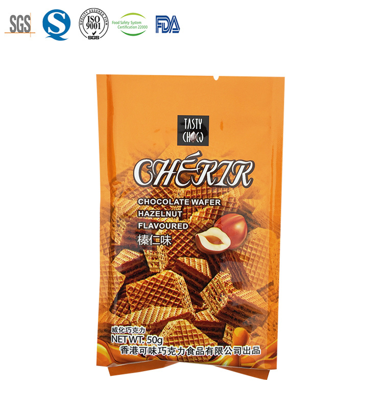 Plastic Food Packaging Pouches Four Side Seal Bags for Waffles