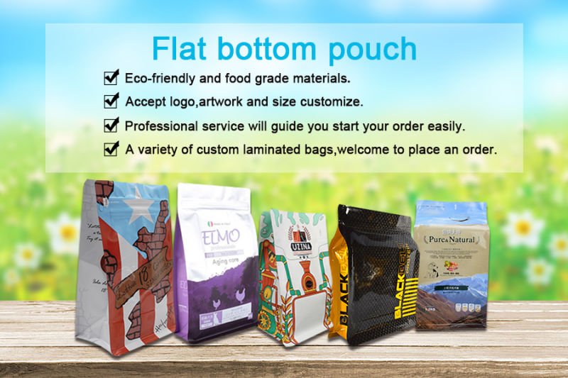Matte Surface Aluminum Poly Coffee Bags Flat Bottom Pouches with Valve Zip Lock Stand up Pouches
