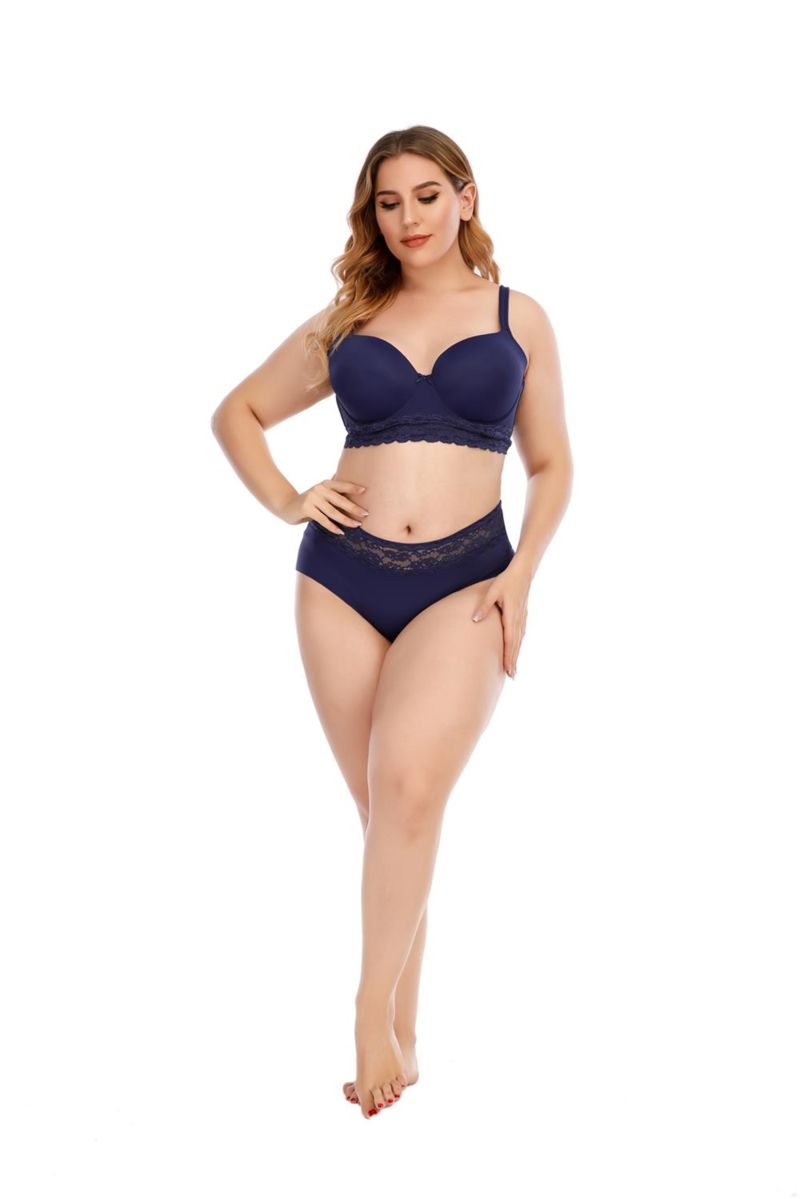 Ladies Plus Size Bra and Panty Set Sexy Underwear Set with Lace at Underbust Blue Ladies Underwear Ladies Lingerie Sexy Underwear Ladies Panty Bra-Walmart/BSCI