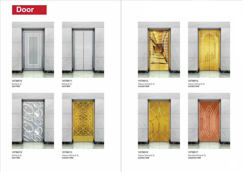Factory Price Gold Etching Passenger Lift for Office Houses