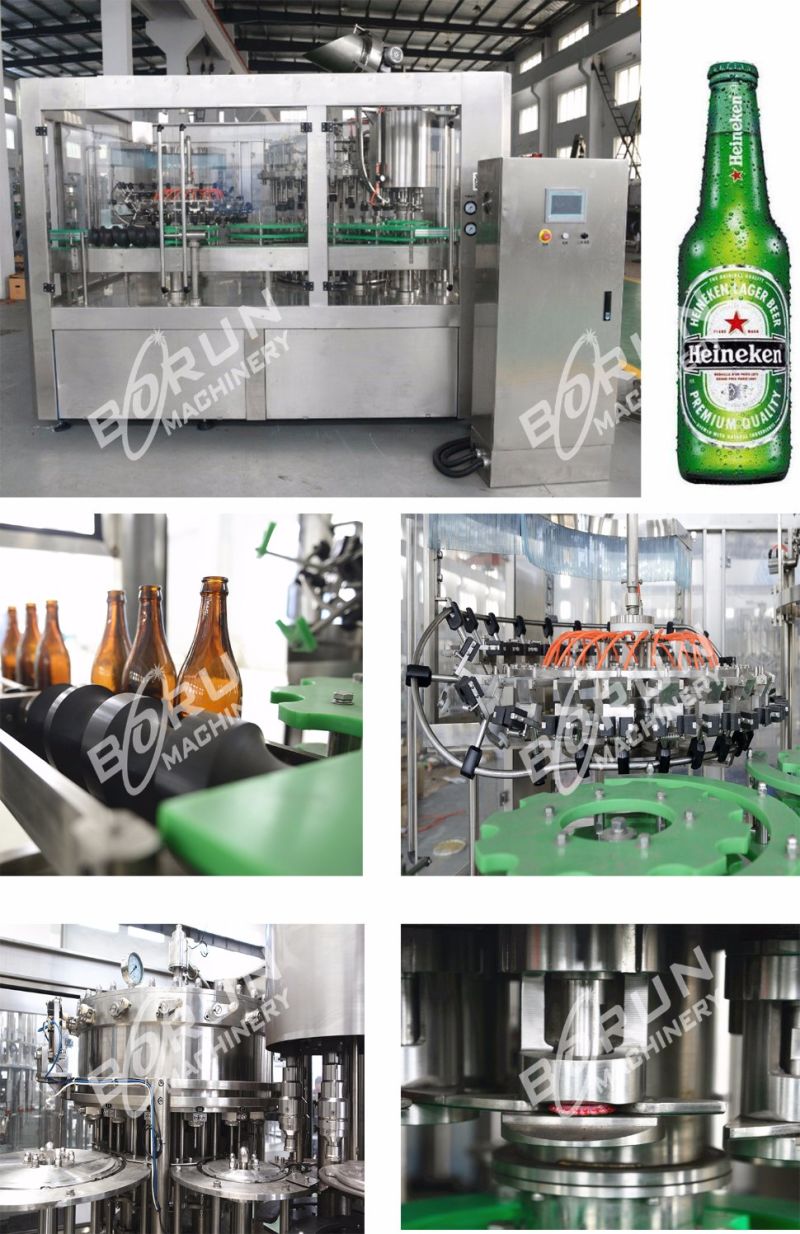 Full Automatic 500ml Glass Bottle Crown Cap 3 in 1 Beer Making Filling Bottling Machine