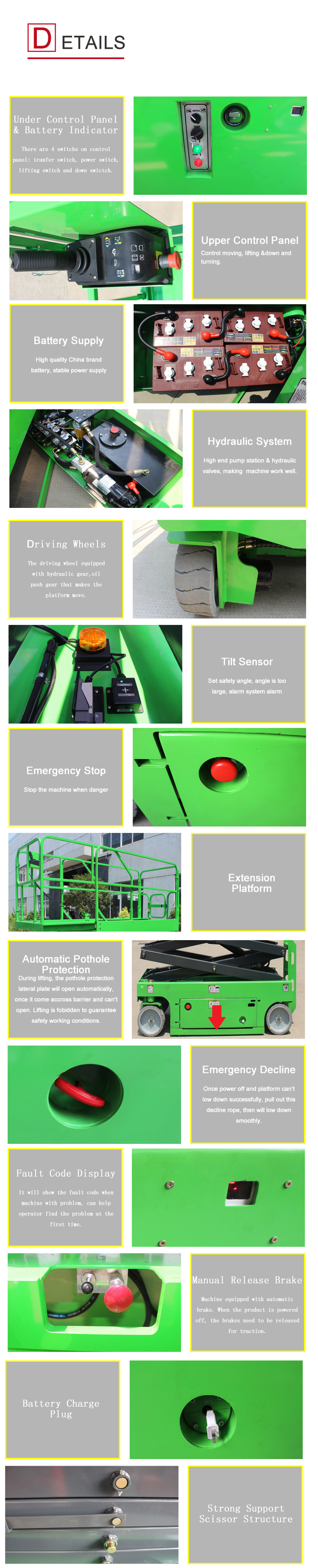 High Cost Effective Aerial Electric Portable Hydraulic Lift