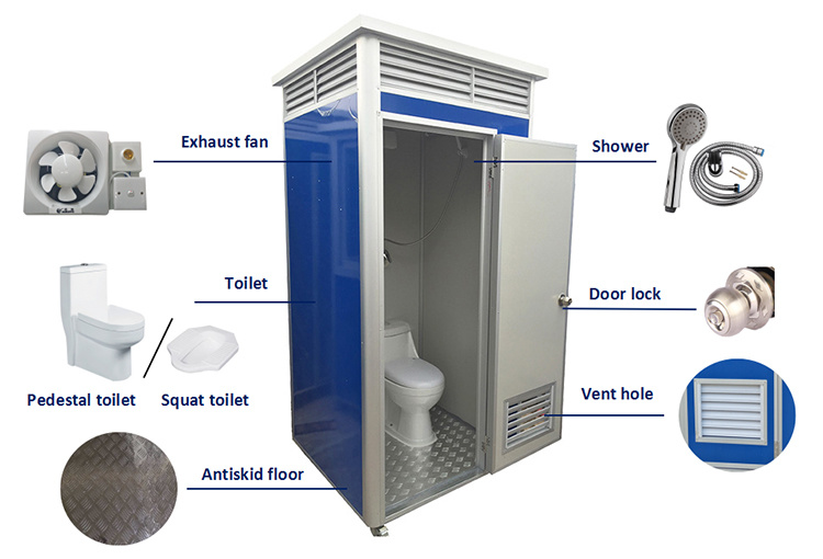 Recyclable Outdoor Mobile Toilets Portable Public Modular Toilet