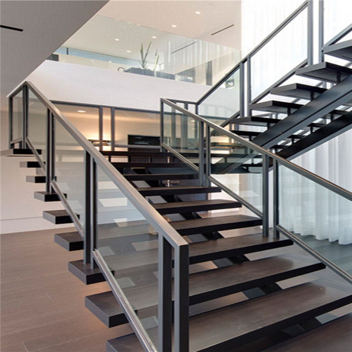 Black Glass Staircase Railing Spiral Steel Staircase Spiral Curved Staircase