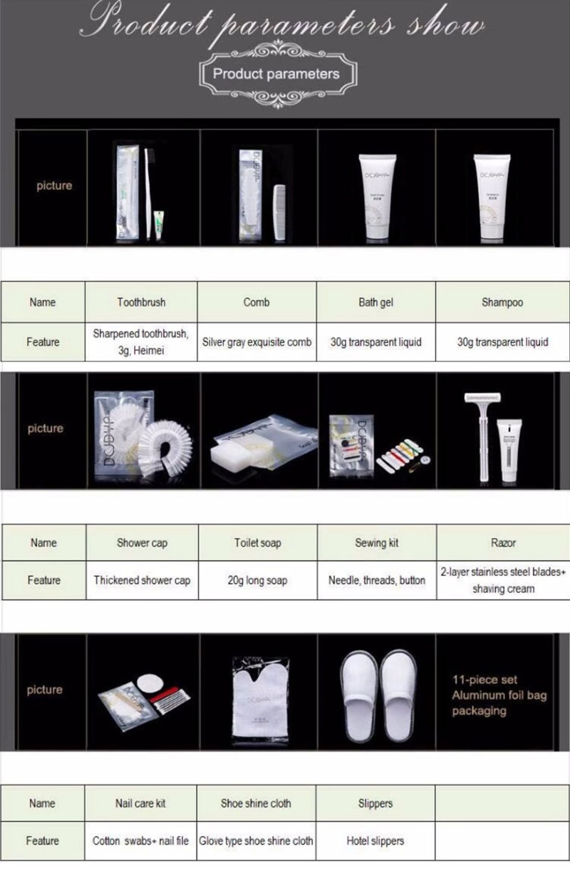 Disposable Items Hotel Guest Room, Bulk Amenities for Hotel Bathroom, Hotel Toiletries Accessories Wholesale
