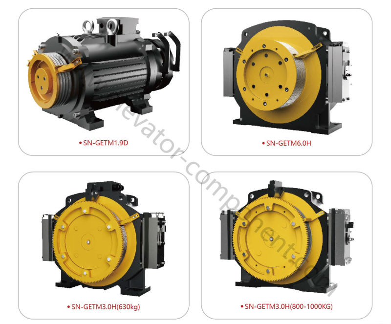 Load 630~1150kg Elevator Gearless Traction Machine for Elevator Parts