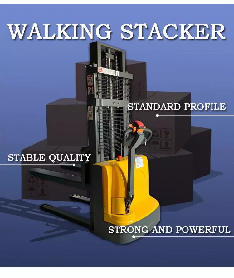 Chinese Reach Walking Fork Lift Electrical Stacker 1ton 1.5ton Forklifts