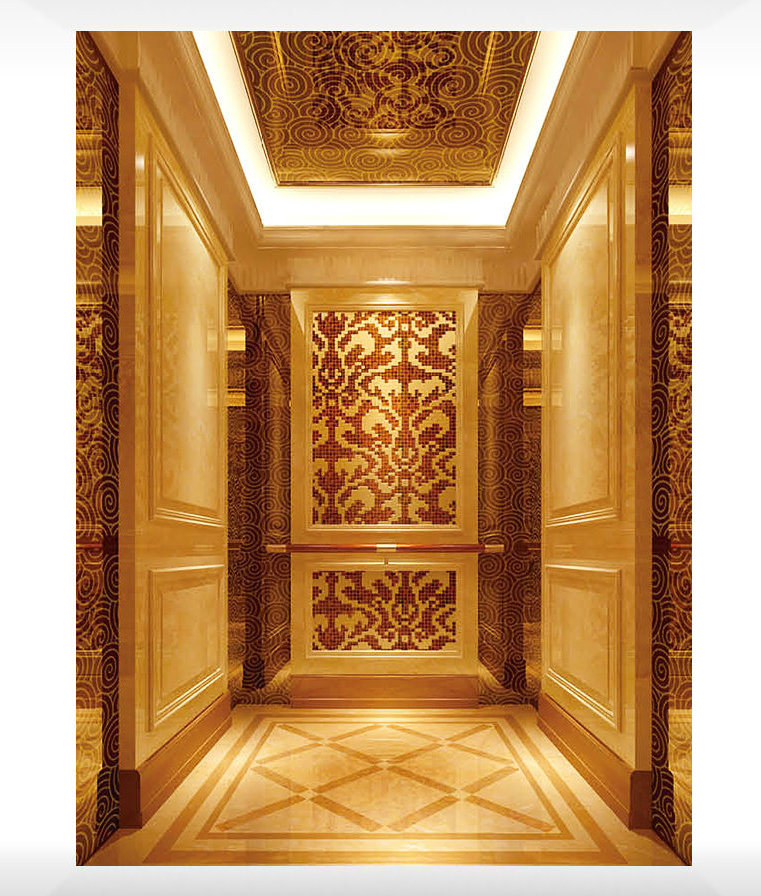 Top Grade Gold Luxury Passenger Elevator Home Lift