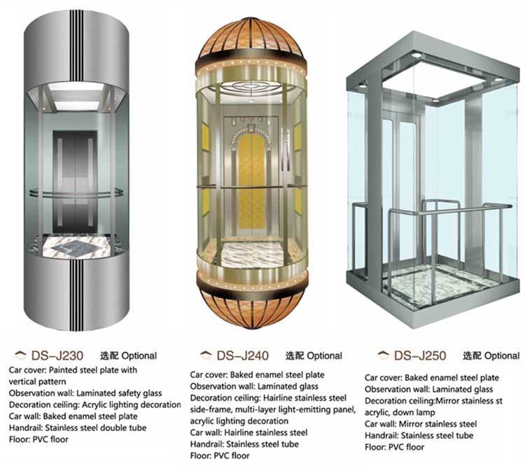 Observation Elevator Sightseeing Villa Home Elevator with New Style