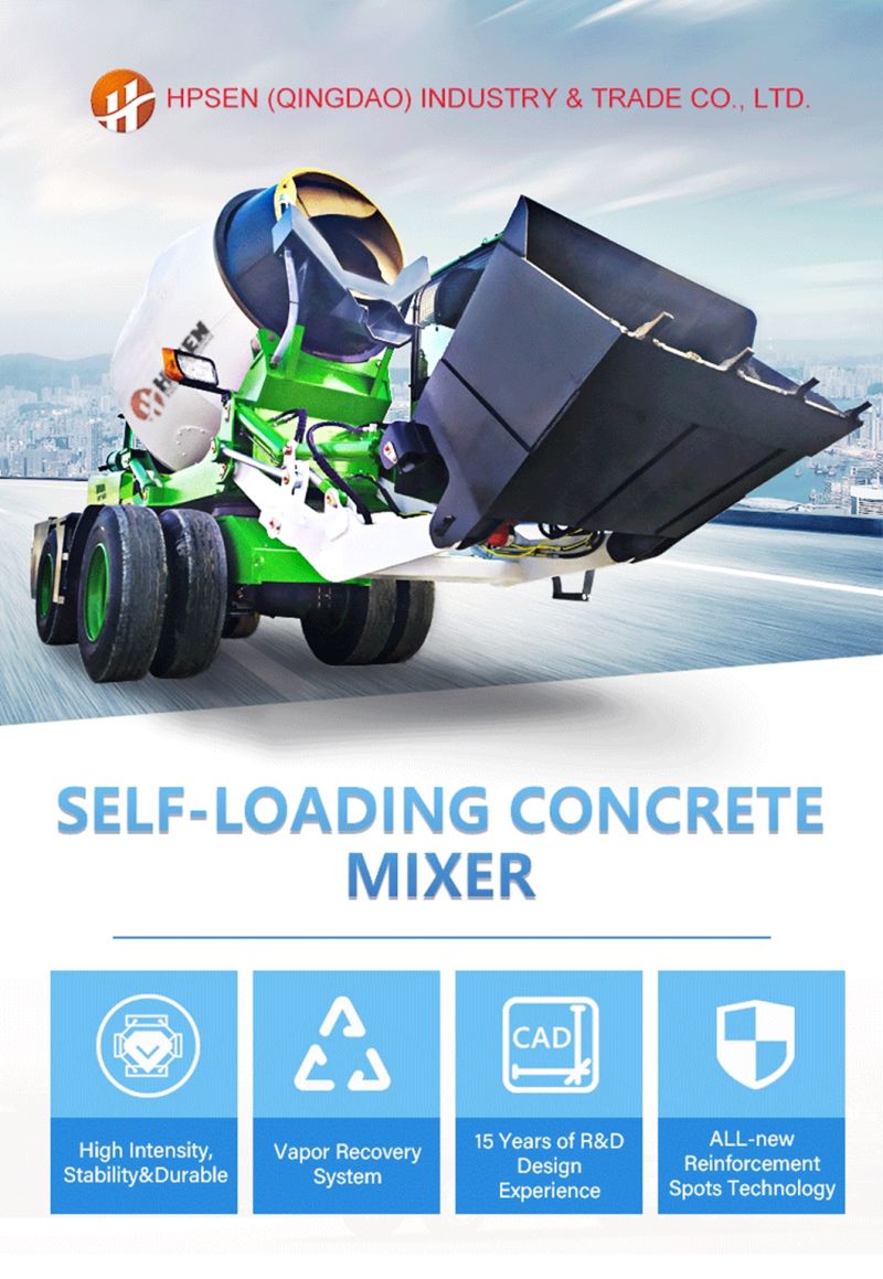 Automatic Feeding 3.5cbm Diesel Self Loading Concrete Mixer