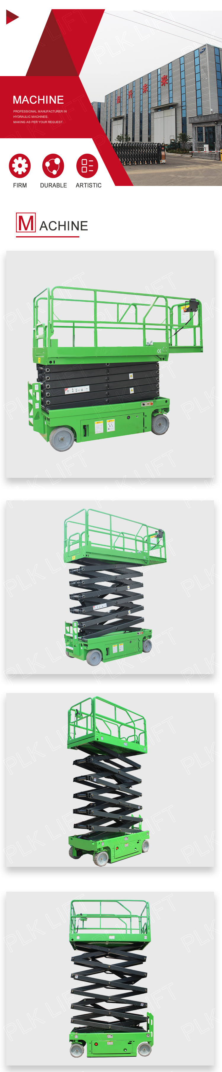 High Cost Effective Aerial Electric Portable Hydraulic Lift