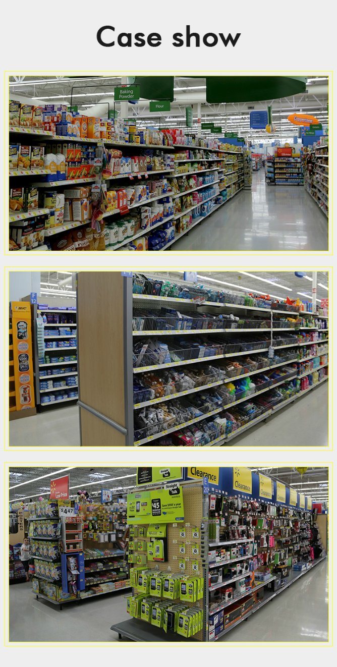 Supermarket Hypermarket Cold-Rolled Steel Grocery Store Gondola Display Shelves