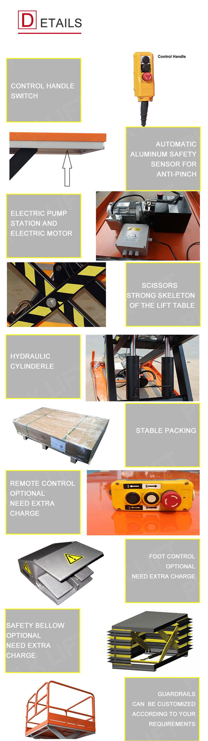 4000kg Hydraulic Lifting Table Scissor Lifting Equipment Stationary Lift