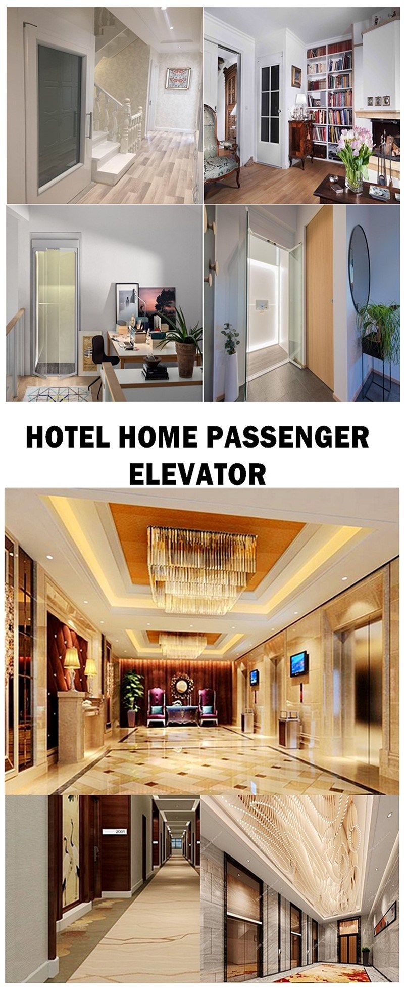Residential 250/400/630kg Manufacturer small luxury Villa Elevator Lift