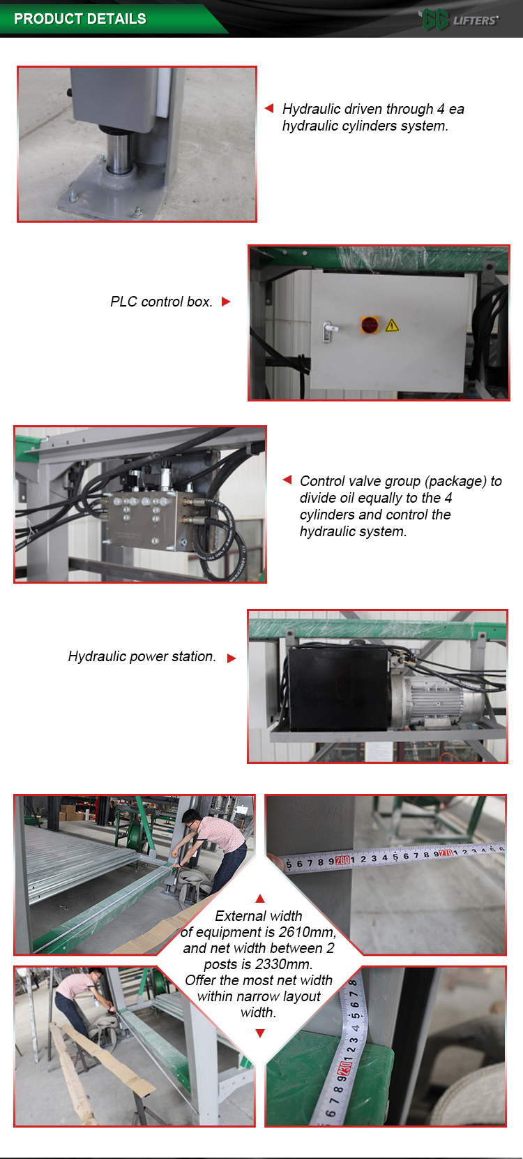 hydraulic lift 4 post garage equipment/ISO hydraulic car lift