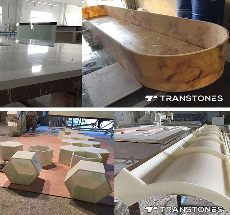 Translucent Artificial Resin Stone Slabs for Home Interior Ceilings Wall Panels