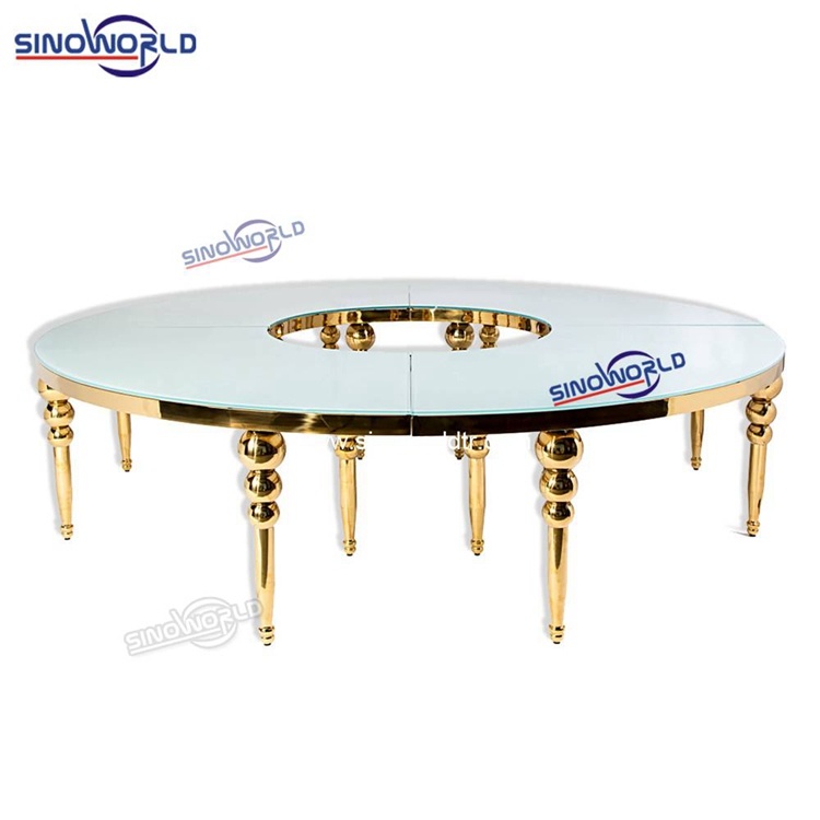 Luxury Hotel Wedding Catering Furniture Stainless Steel Event Dining Table
