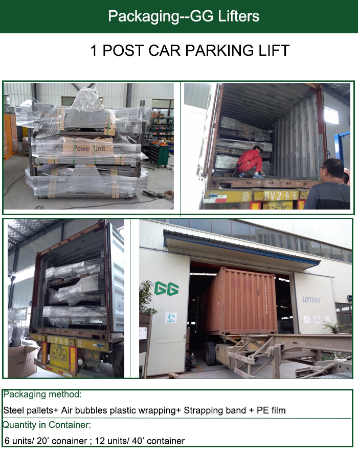 factory price hydraulic 1 post car parking lift