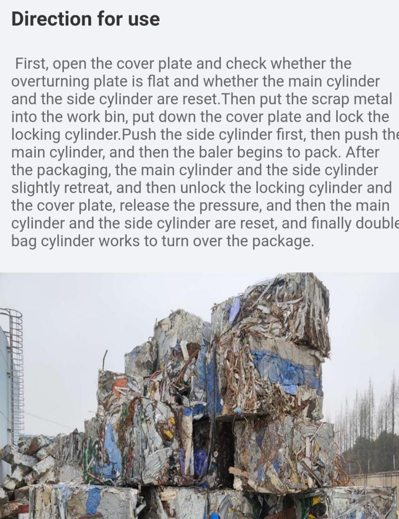 2020 Mobile Horizontal Waste Car Hydraulic Scrap Metal Baler Machine