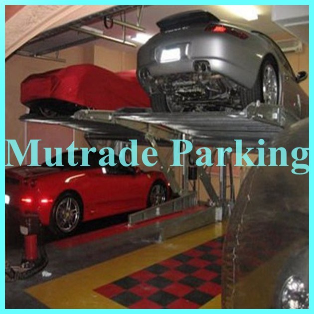 2 Post Tilting Type Low Ceiling Basement Parking Sedan Car Lift for Home Use