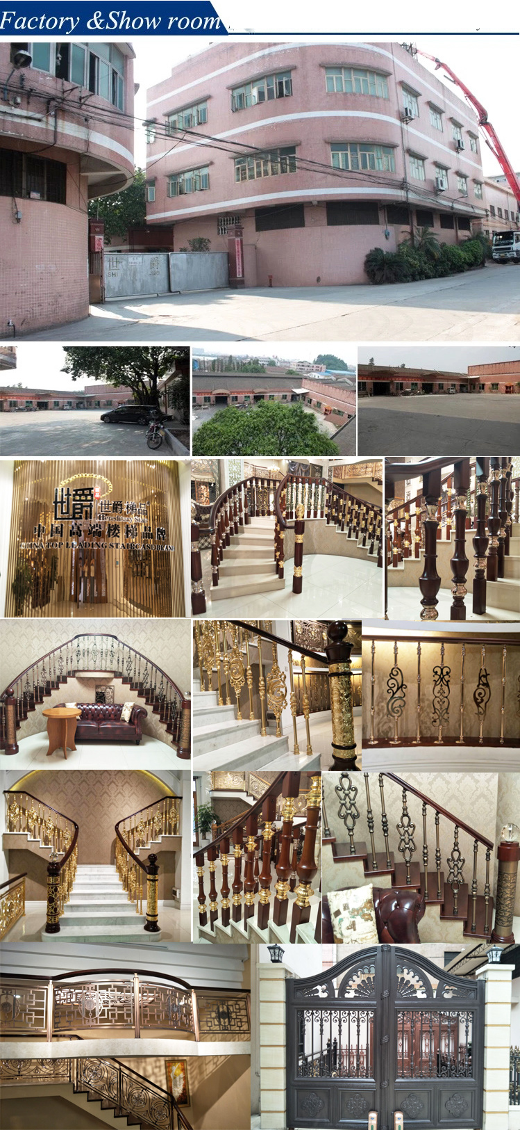 Customized Copper Staircase Light Luxury Stair Railing Club Stair Railing