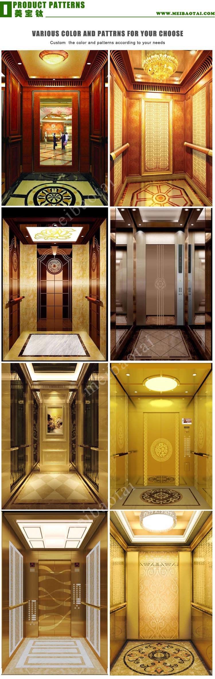 Popular Products Grade 201j1 J2 Stainless Steel Mirror Polish Etching Finish 4X8 Feet 0.95mm Hotel Elevator Decorative Door Plate Export to Egypt