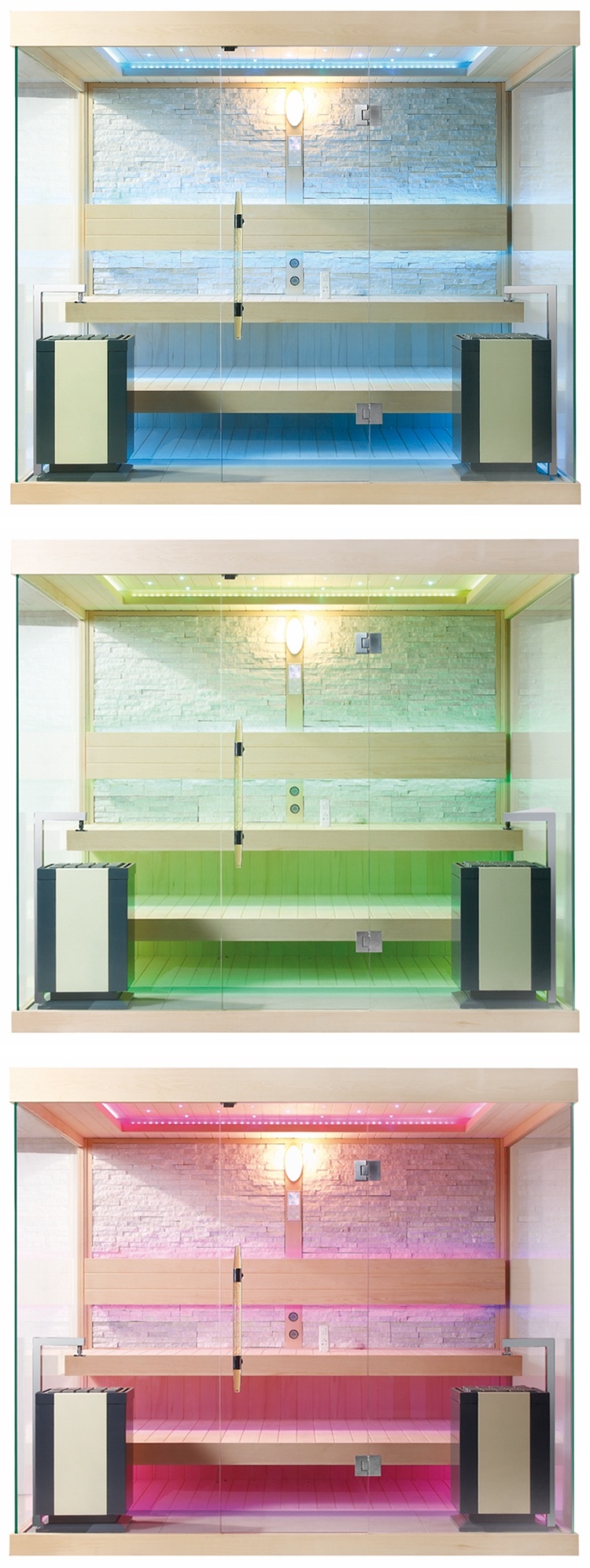 Modern 2-4 Person 10mm Tempered Glass Luxury Sauna Room