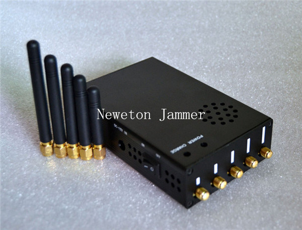 5 Antenna Portable Cell Phone Signal Jammer, Portable GPS Jammer, Portable WiFi Jammer