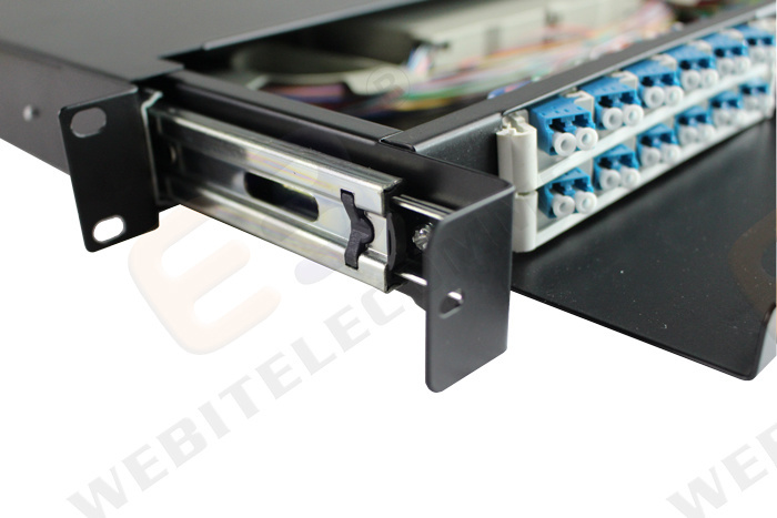 30 Degree Angle Panel Enclosure 24 Port LC Duplex Single-Mode Sliding Fiber Patch Panel
