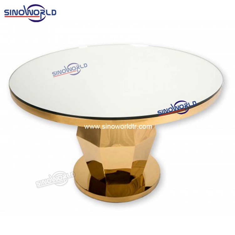 Luxury Hotel Wedding Catering Furniture Stainless Steel Event Dining Table