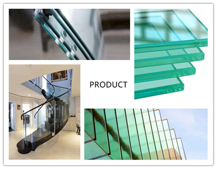 Clear Colored Frosted Tempered Glass for Shelf, Handrails, Stairs, Door, Fence, Furniture, Building