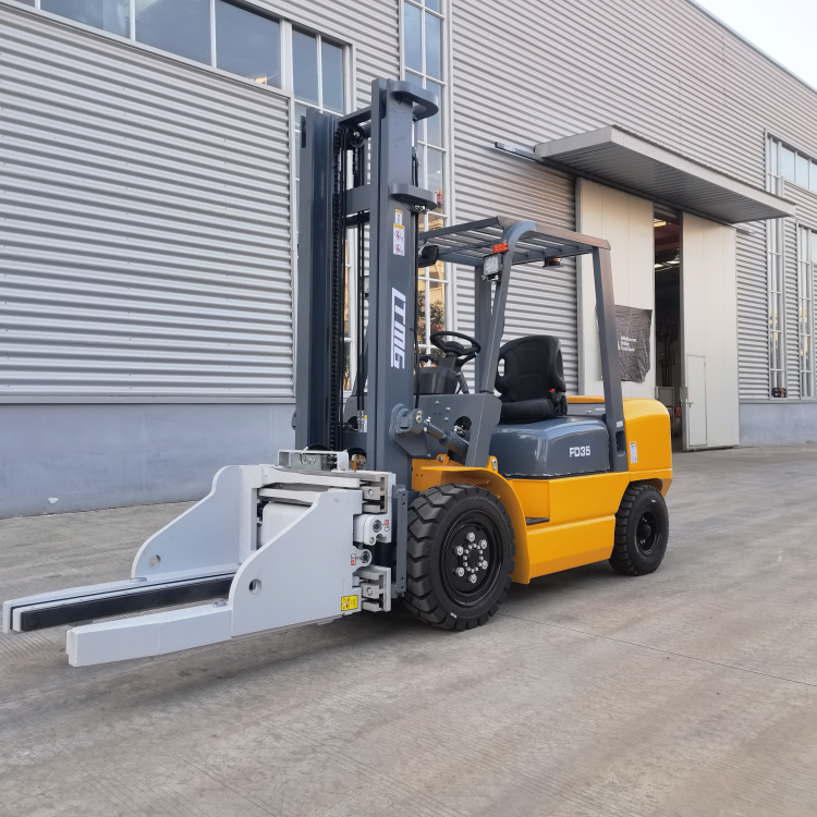 Optional Attachments Hydraulic Fork Lifter Diesel 3.5ton Forklift with Block Clamp