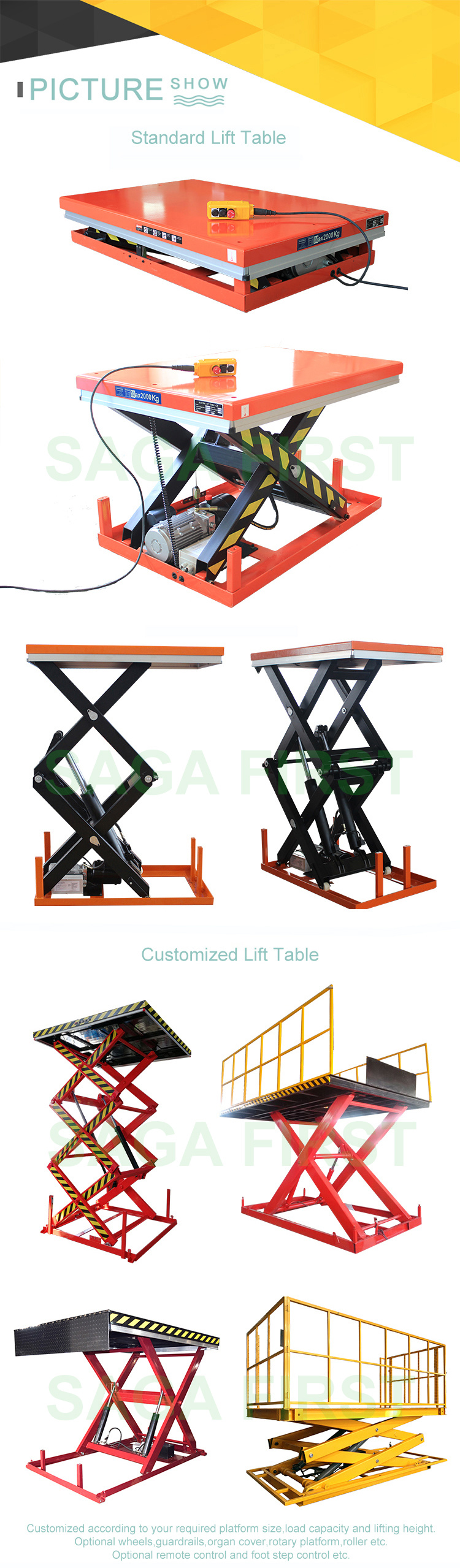Home Hydraulic Electric Equipment Stationary Scissor Lift with Ce