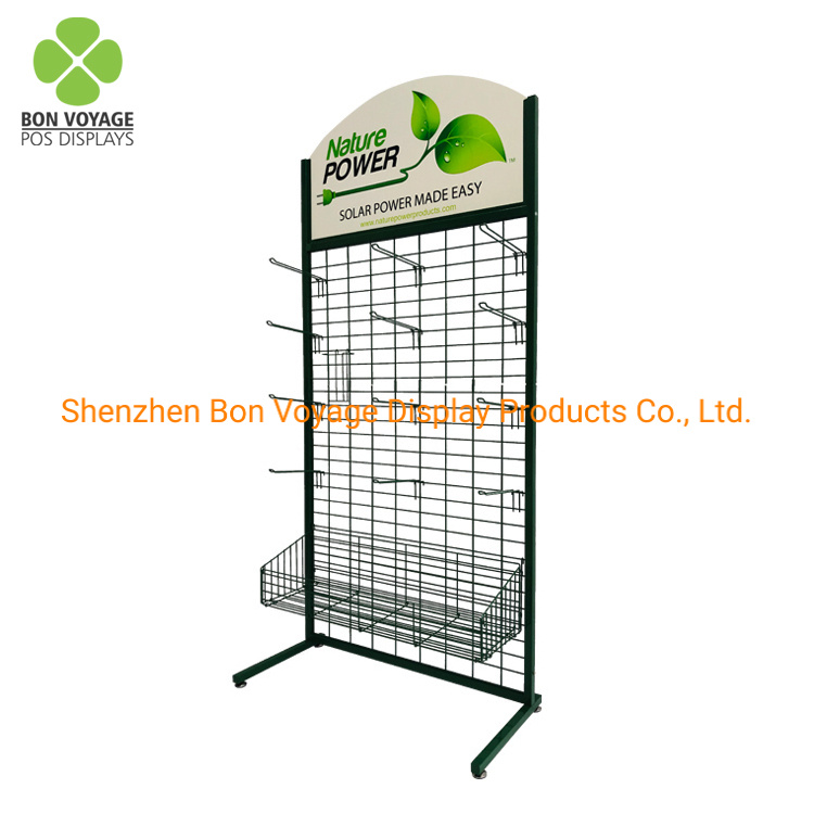 Supermarket Storage Rack Metal Wire Mobile Accessory Display Stand