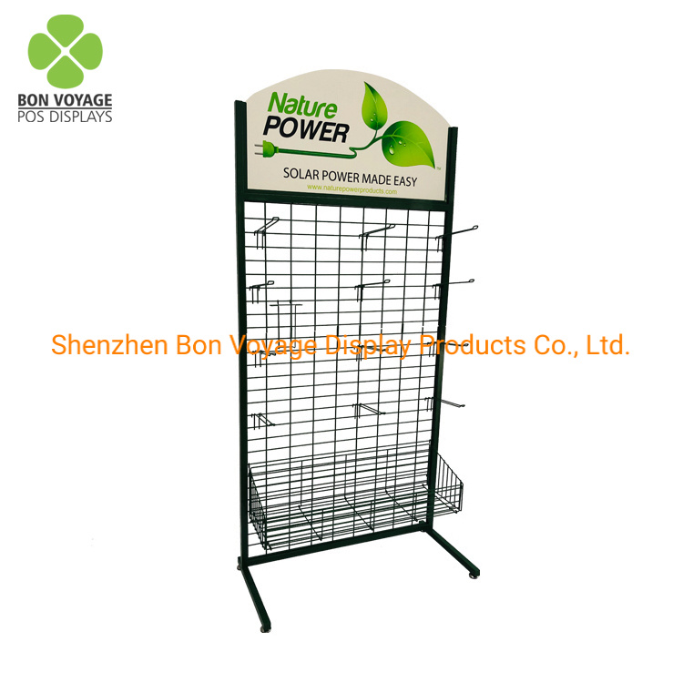 Supermarket Storage Rack Metal Wire Mobile Accessory Display Stand